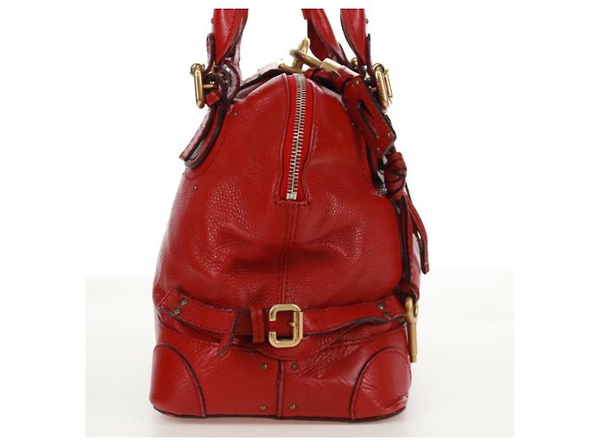 Chloé Borsa a mano Chloe Paddington in pelle rossa e oro Auth am10806V Rosso D'oro - vista 4