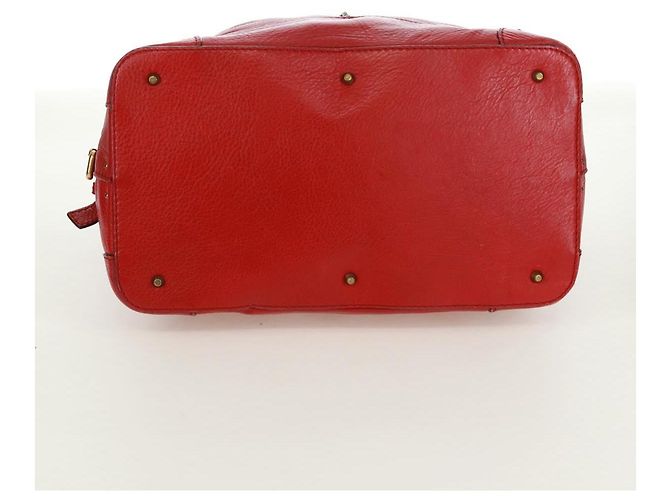 Chloé Borsa a mano Chloe Paddington in pelle rossa e oro Auth am10806V Rosso D'oro - vista 5