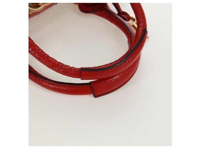 Chloé Borsa a mano Chloe Paddington in pelle rossa e oro Auth am10806V Rosso D'oro - vista 7