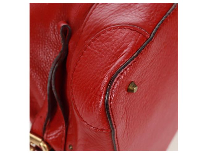 Chloé Borsa a mano Chloe Paddington in pelle rossa e oro Auth am10806V Rosso D'oro - vista 8