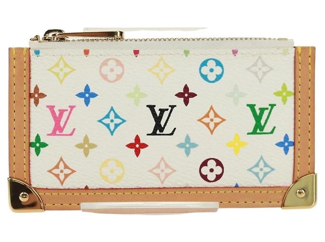 LOUIS VUITTON Multicolor Pochette Cles Coin Purse White M92655 LV Auth 171850V - view 13