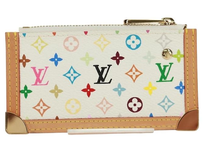 LOUIS VUITTON Multicolor Pochette Cles Coin Purse White M92655 LV Auth 171850V - view 2