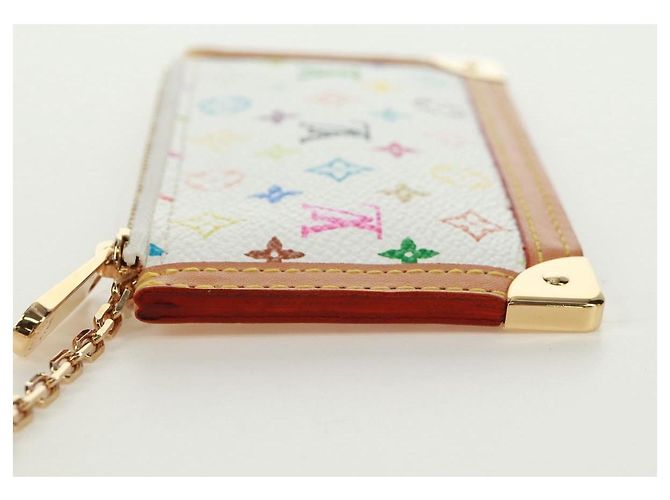 LOUIS VUITTON Multicolor Pochette Cles Coin Purse White M92655 LV Auth 171850V - view 3