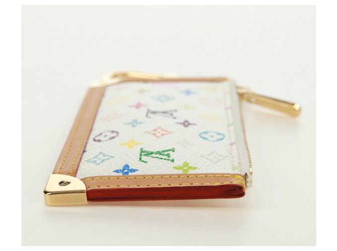 LOUIS VUITTON Multicolor Pochette Cles Coin Purse White M92655 LV Auth 171850V - view 4