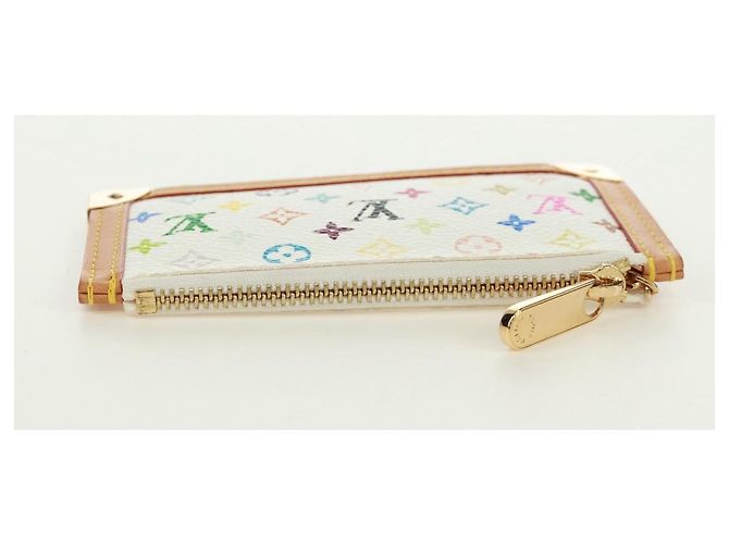 LOUIS VUITTON Multicolor Pochette Cles Coin Purse White M92655 LV Auth 171850V - view 5