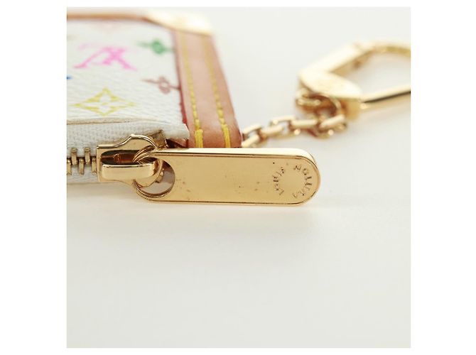 LOUIS VUITTON Multicolor Pochette Cles Coin Purse White M92655 LV Auth 171850V - view 9