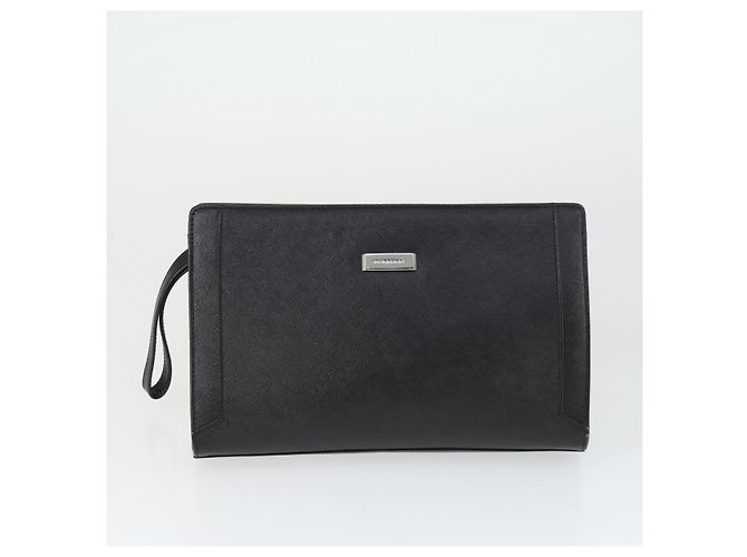 Borsa a mano BURBERRY in pelle e tela 4 pezzi nero beige Auth bs32140 - vista 14