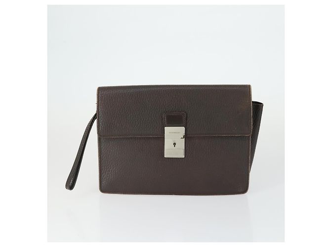 Borsa a mano BURBERRY in pelle e tela 4 pezzi nero beige Auth bs32140 - vista 2