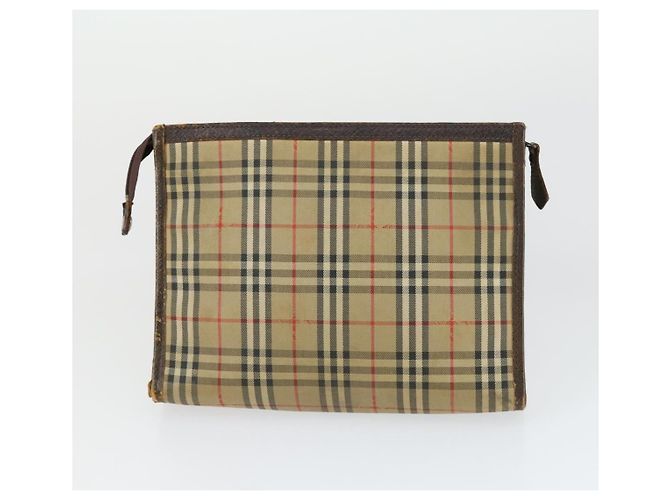 Borsa a mano BURBERRY in pelle e tela 4 pezzi nero beige Auth bs32140 - vista 21