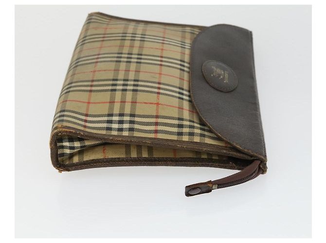 Borsa a mano BURBERRY in pelle e tela 4 pezzi nero beige Auth bs32140 - vista 22