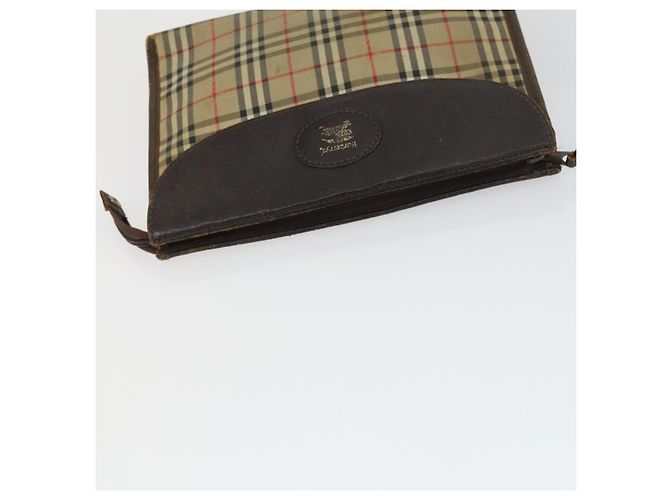 Borsa a mano BURBERRY in pelle e tela 4 pezzi nero beige Auth bs32140 - vista 23