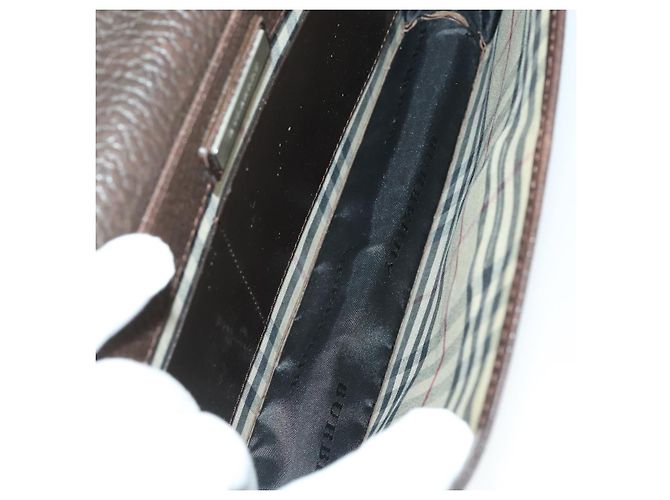 Borsa a mano BURBERRY in pelle e tela 4 pezzi nero beige Auth bs32140 - vista 7