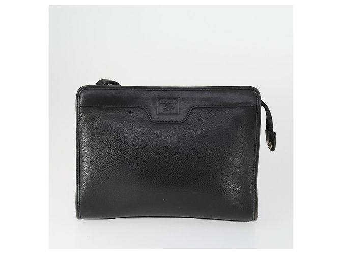 Borsa a mano BURBERRY in pelle e tela 4 pezzi nero beige Auth bs32140 - vista 8