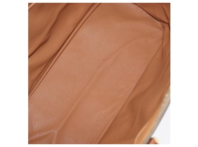 Céline Bolso de mano de lona Macadam CELINE en cuero PVC marrón dorado Auth 173472 Castaño - vista 11