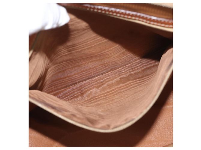 Céline Bolso de mano de lona Macadam CELINE en cuero PVC marrón dorado Auth 173472 Castaño - vista 22