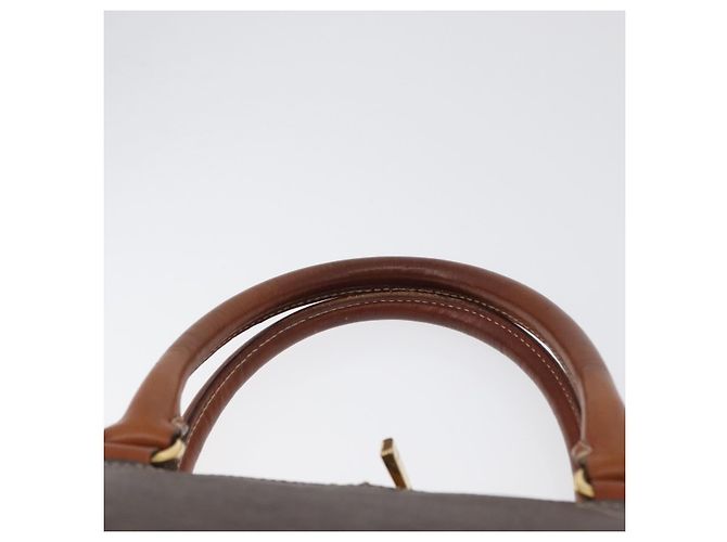 Céline Bolso de mano de lona Macadam CELINE en cuero PVC marrón dorado Auth 173472 Castaño - vista 8