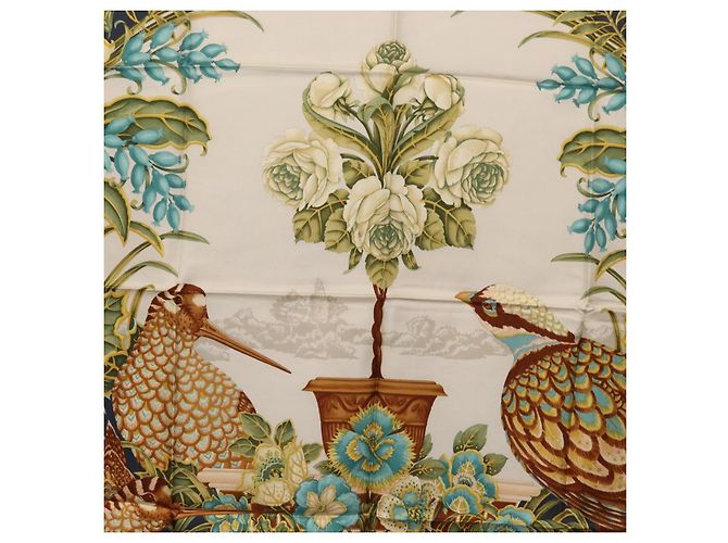 Salvatore Ferragamo Foulard Uccello in Seta Blu Navy Auth am10817V - vista 6