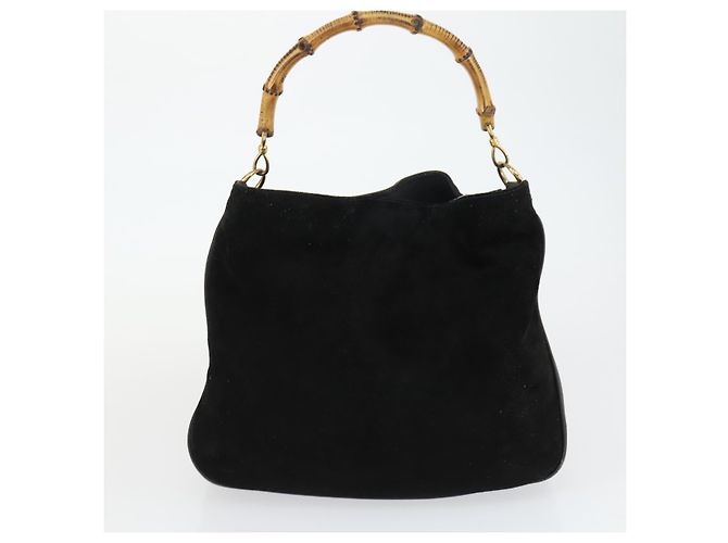 Bamboo Bolsa de mão GUCCI em couro envernizado 2 peças Preto Auth bs33355 - vista 11