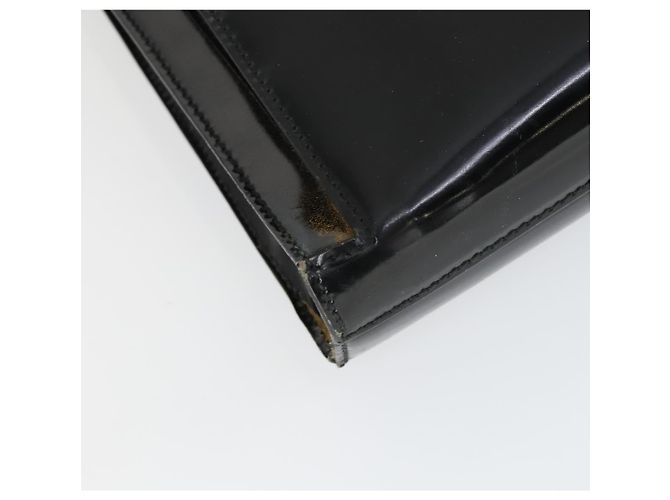 Bamboo Bolsa de mão GUCCI em couro envernizado 2 peças Preto Auth bs33355 - vista 8