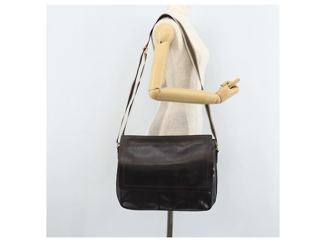 Bolso de Hombro Salvatore Ferragamo de Cuero Marrón Dorado Auth BA10411 Castaño - Ansicht 22