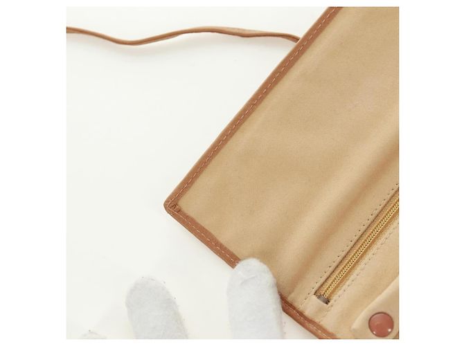 CHANEL Bicolore Accessory Pouch Leather Beige CC Auth 173133V - view 21