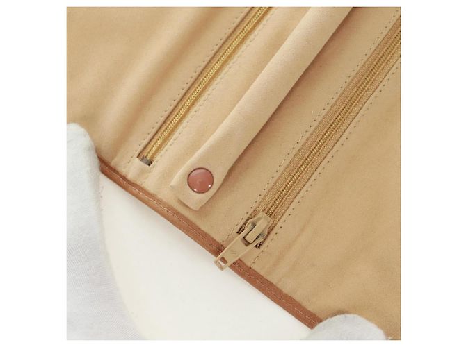 CHANEL Bicolore Accessory Pouch Leather Beige CC Auth 173133V - view 23