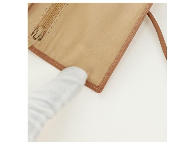 CHANEL Bicolore Accessory Pouch Leather Beige CC Auth 173133V - view 25