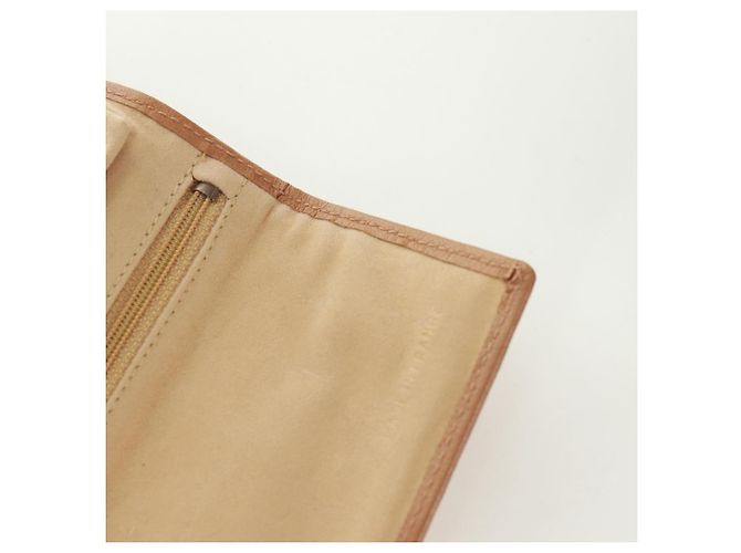 CHANEL Bicolore Accessory Pouch Leather Beige CC Auth 173133V - view 26