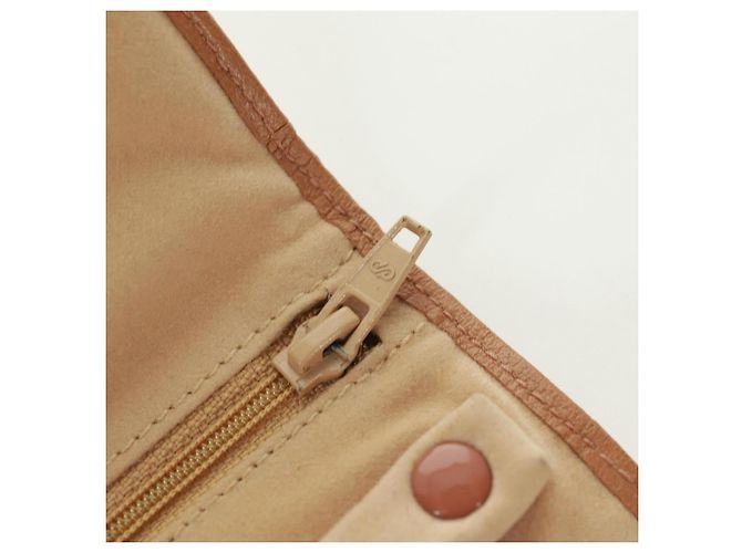 CHANEL Bicolore Accessory Pouch Leather Beige CC Auth 173133V - view 28