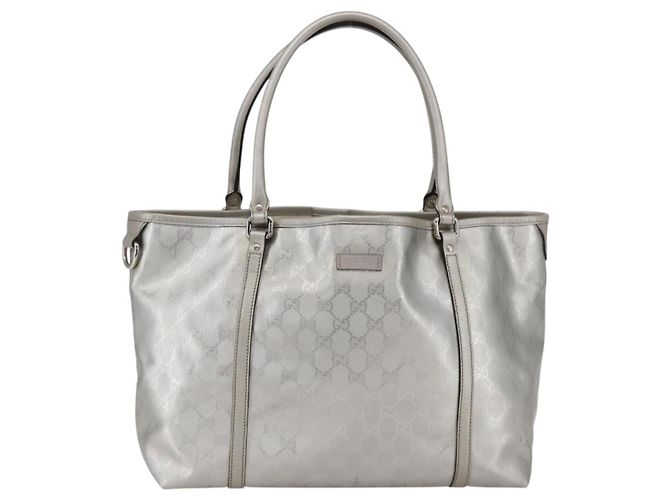 Gucci Borsa Tote GG in PVC argento 197953 Auth ka2609 - vista 13