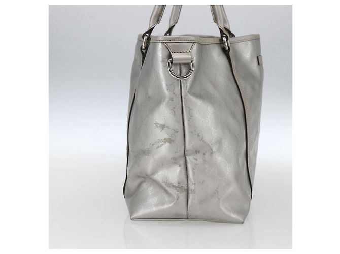 Gucci Borsa Tote GG in PVC argento 197953 Auth ka2609 - vista 3