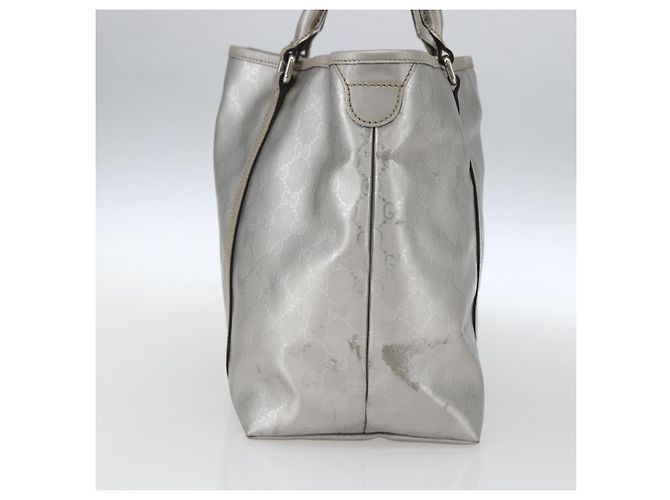 Gucci Borsa Tote GG in PVC argento 197953 Auth ka2609 - vista 4