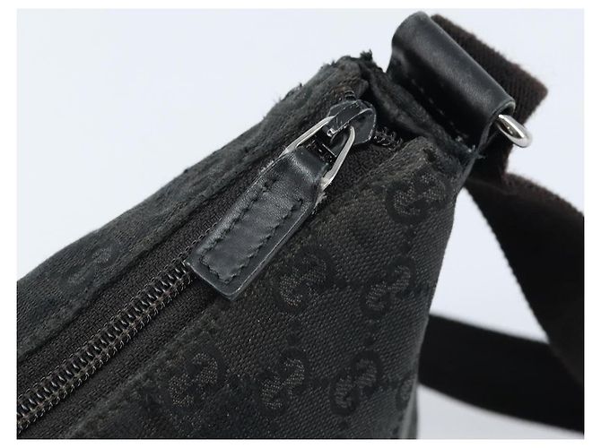Borsa a Spalla GG Canvas Gucci Nera Argento 145857 Auth bs33485 Nero - vista 10