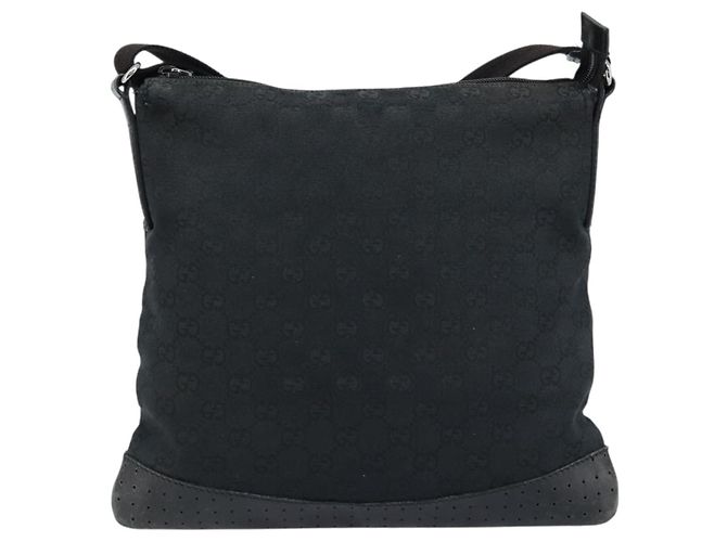 Borsa a Spalla GG Canvas Gucci Nera Argento 145857 Auth bs33485 Nero - vista 2