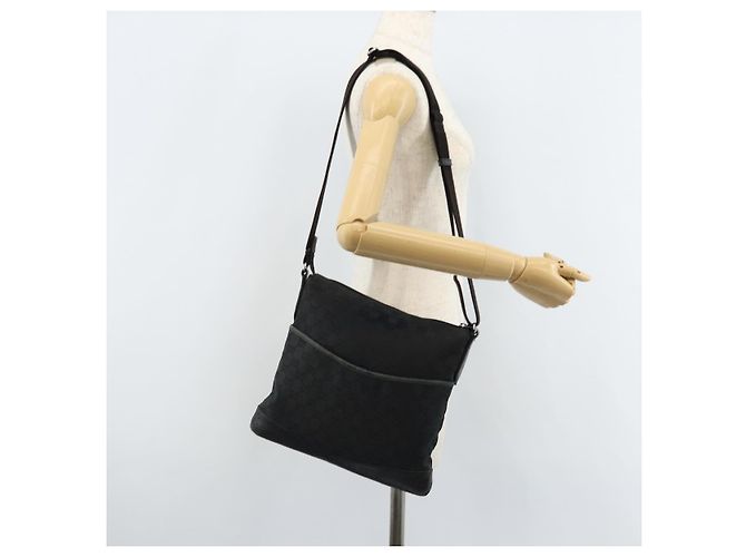 Borsa a Spalla GG Canvas Gucci Nera Argento 145857 Auth bs33485 Nero - vista 24