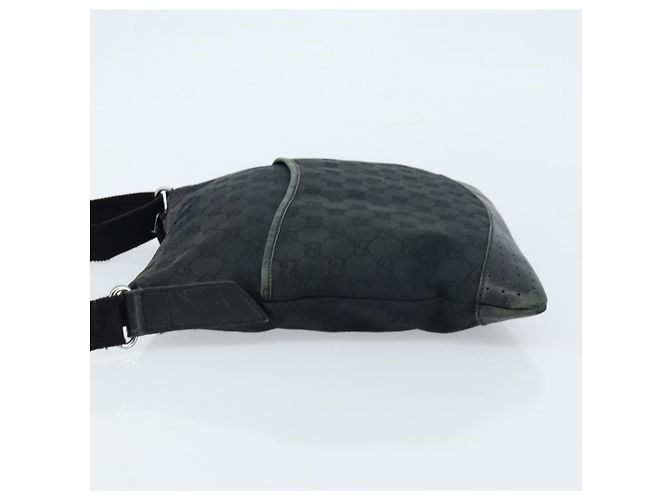 Borsa a Spalla GG Canvas Gucci Nera Argento 145857 Auth bs33485 Nero - vista 4