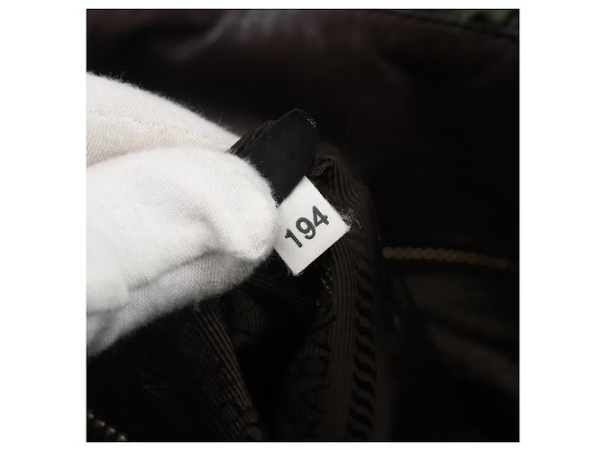 PRADA Borsa a Mano Nylon 2 vie Kaki Oro Auth 170942 D'oro Cachi - vista 12