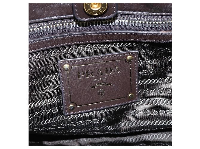 PRADA Borsa a Mano Nylon 2 vie Kaki Oro Auth 170942 D'oro Cachi - vista 21