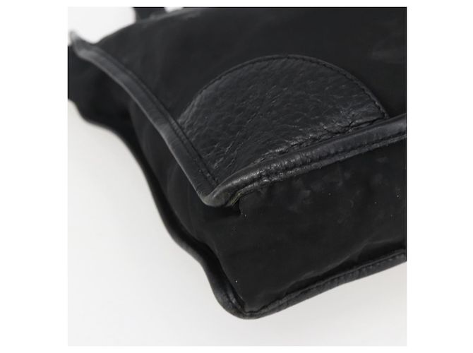 Borsa Tote PRADA in nylon e pelle nera dorata Auth fm5143 Nero D'oro - vista 14
