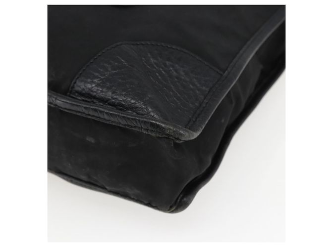 Borsa Tote PRADA in nylon e pelle nera dorata Auth fm5143 Nero D'oro - vista 15
