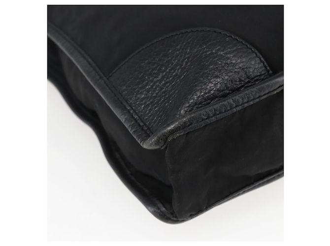 Borsa Tote PRADA in nylon e pelle nera dorata Auth fm5143 Nero D'oro - vista 16