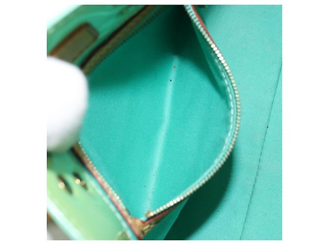 LOUIS VUITTON Borsa a Mano Monogram Vernis Reade PM Menta M91307 LV Auth 172111 Verde - vista 23