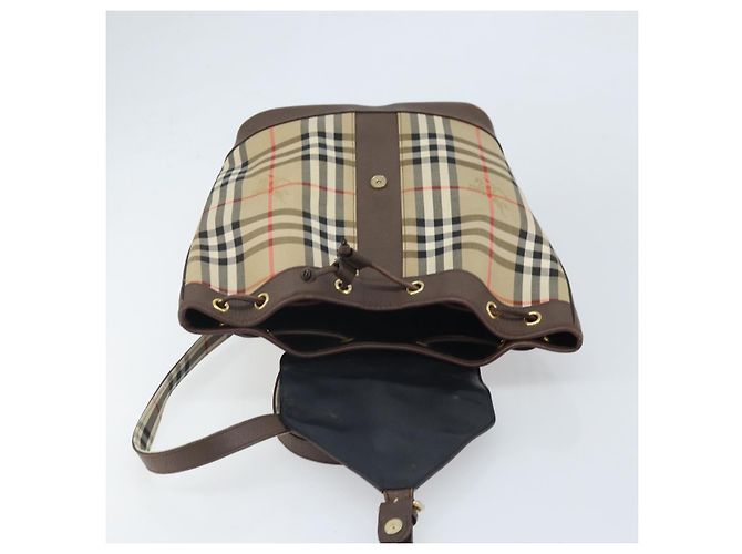 Burberrys Nova Check Backpack Canvas Beige Gold Auth ep13145 Golden - view 10