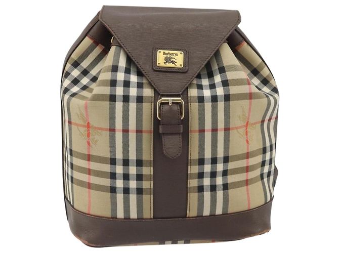 Burberrys Nova Check Backpack Canvas Beige Gold Auth ep13145 Golden - view 13