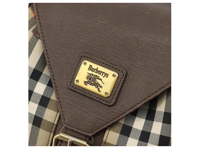 Burberrys Nova Check Backpack Canvas Beige Gold Auth ep13145 Golden - view 18