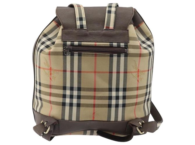 Burberrys Nova Check Backpack Canvas Beige Gold Auth ep13145 Golden - view 2