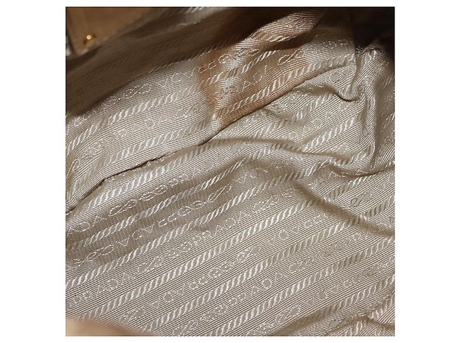 Ribbon PRADA Borsa a mano in pelle dorata Auth 170966 D'oro - vista 10