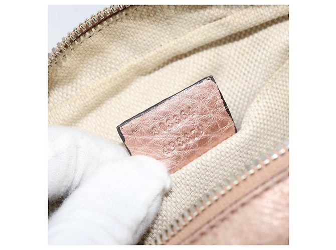 Borsa a Spalla in Pelle Rosa Oro GUCCI 308364 Auth 172086A D'oro - vista 12