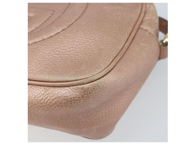 Borsa a Spalla in Pelle Rosa Oro GUCCI 308364 Auth 172086A D'oro - vista 14