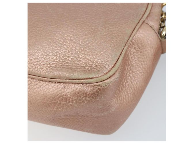 Borsa a Spalla in Pelle Rosa Oro GUCCI 308364 Auth 172086A D'oro - vista 15